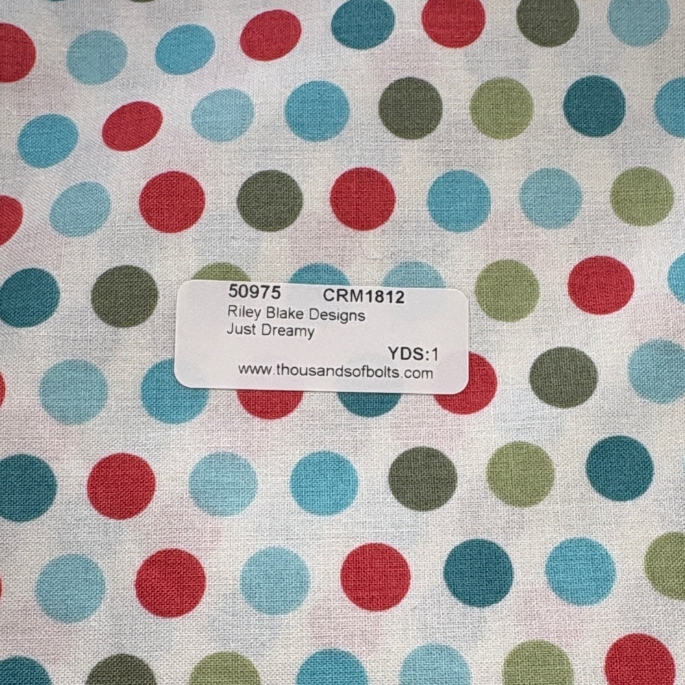 Colorful Polka Dot Fabric - Riley Blake Designs- Cotton Quilting 1 yard.